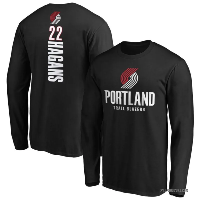 Ashton Hagans Men's Black Portland Trail Blazers Backer Long Sleeve T-Shirt