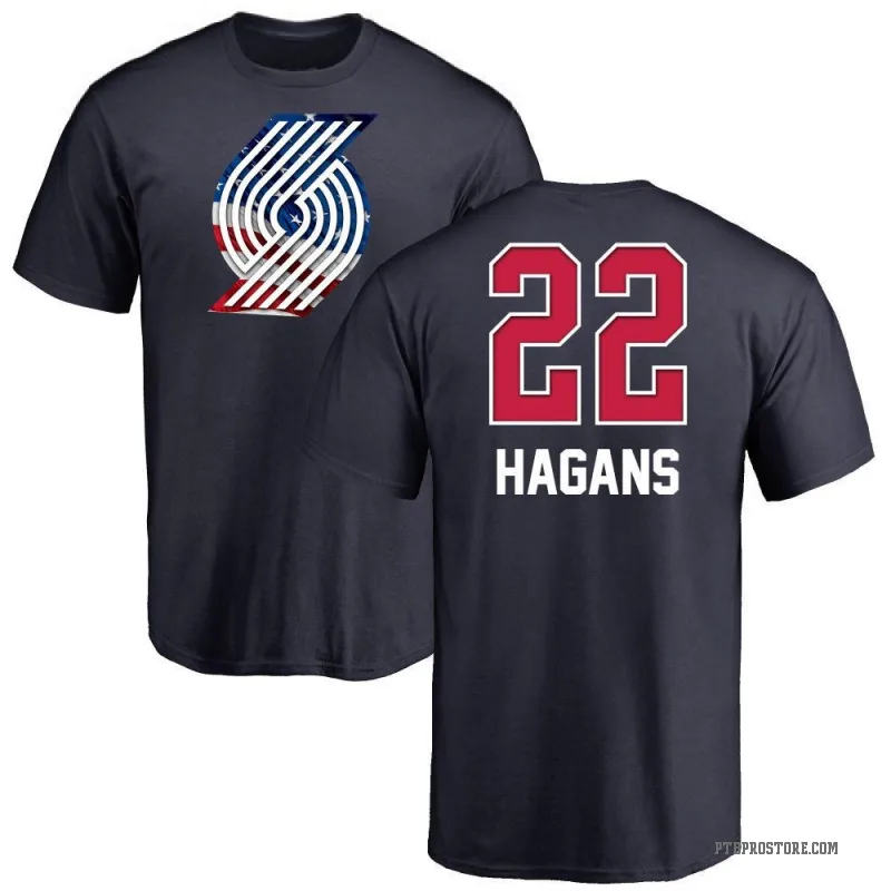 Ashton Hagans Men's Navy Portland Trail Blazers Name and Number Banner Wave T-Shirt