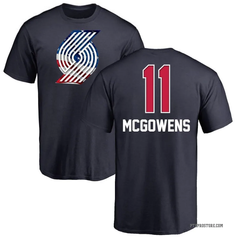 Bryce McGowens Men's Navy Portland Trail Blazers Name and Number Banner Wave T-Shirt